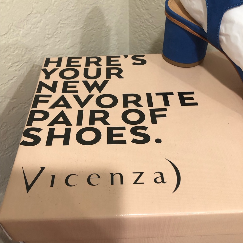 Anthropology Vicenza Bandana Bow Heel Blue sandals - Picture 8 of 10